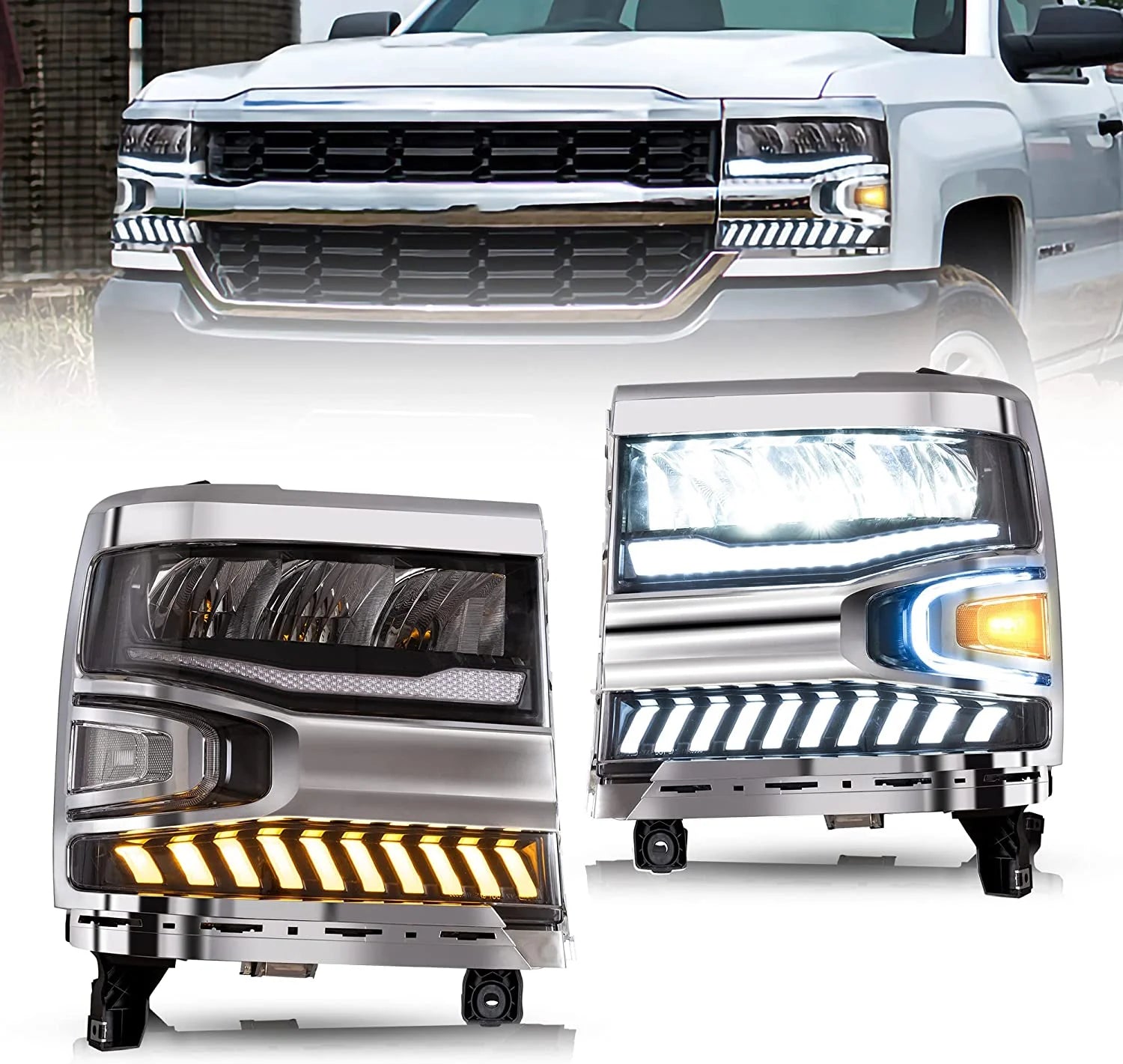 Chevrolet Silverado 1500 LED Headlights 2017 - 2018